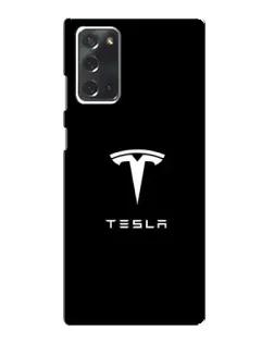 Чехол для Samsung Galaxy Note 20 с картинкой «Tesla White Logo»