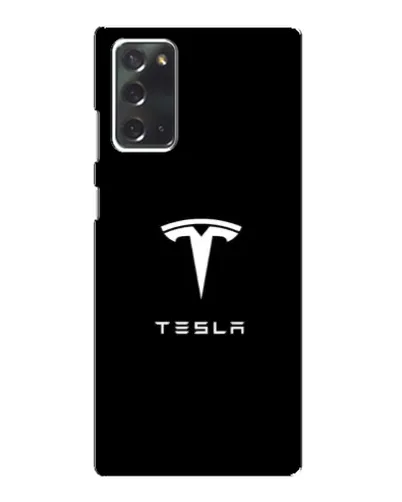 Чехол для Samsung Galaxy Note 20 с картинкой «Tesla White Logo»