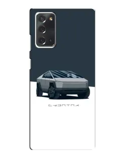 Чехол для Samsung Galaxy Note 20 с картинкой «Серебристый Cybertruck Tesla»