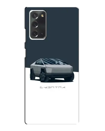 Чехол для Samsung Galaxy Note 20 с картинкой «Серебристый Cybertruck Tesla»