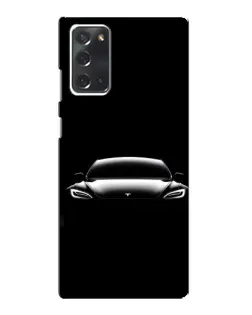 Чехол для Samsung Galaxy Note 20 с картинкой «Фары Tesla Night»