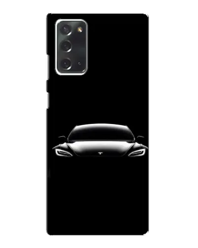 Чехол для Samsung Galaxy Note 20 с картинкой «Фары Tesla Night»