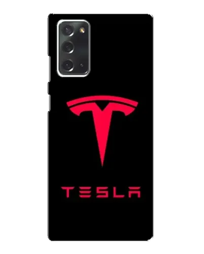 Чехол для Samsung Galaxy Note 20 с картинкой «Tesla Red Logo»