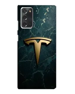 Чехол для Samsung Galaxy Note 20 с картинкой «Мраморная Tesla Gold»
