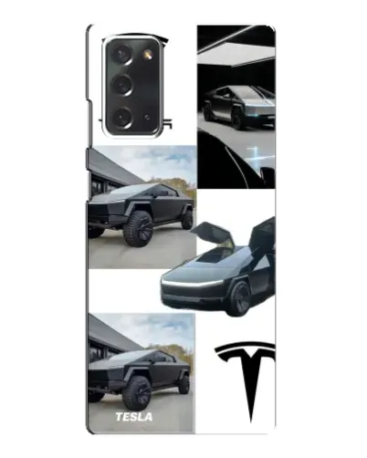 Чехол для Samsung Galaxy Note 20 с картинкой «Коллаж Cybertruck Tesla»