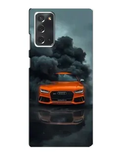 Чехол для Samsung Galaxy Note 20 с картинкой «Audi в облаках дыма»