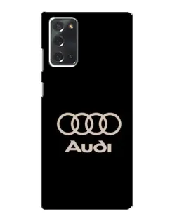 Чехол для Samsung Galaxy Note 20 с картинкой «Audi — золотой логотип»