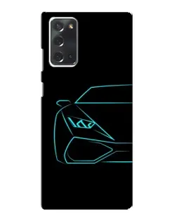 Чохол для Samsung Galaxy Note 20 з картинкою «Блакитний силует Lamborghini»