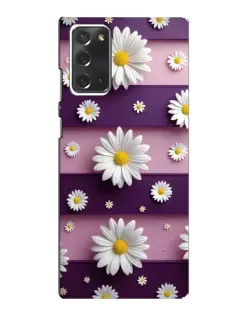 Чохол для Samsung Galaxy Note 20 з картинкою «Ромашки на фіолетовому»