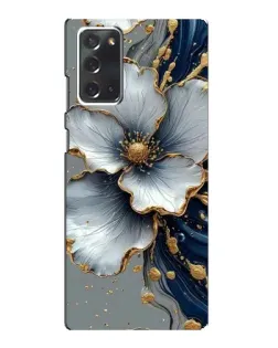 Чохол для Samsung Galaxy Note 20 з картинкою «Біла квітка та золотий флюїд»