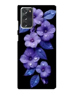 Чохол для Samsung Galaxy Note 20 з картинкою «Фіолетові квіти з росою»