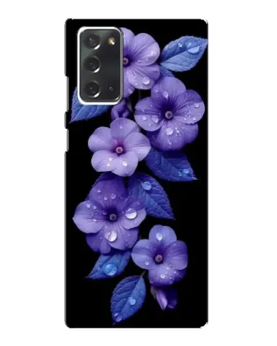Чохол для Samsung Galaxy Note 20 з картинкою «Фіолетові квіти з росою»