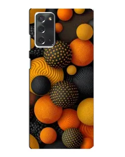 Чохол для Samsung Galaxy Note 20 з картинкою «Об'ємні помаранчеві сфери»
