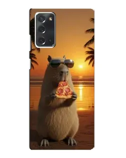 Чохол для Samsung Galaxy Note 20 з картинкою «Капібара з піцою»