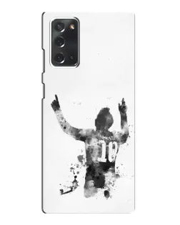 Чохол для Samsung Galaxy Note 20 з картинкою «Чорно-білий силует Мессі»