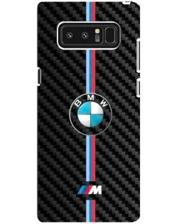 Чехол для Samsung Galaxy Note 8 (N950) с картинкой «Эмблема BMW и карбон»