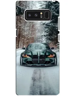 Чехол для Samsung Galaxy Note 8 (N950) с картинкой «BMW в зимнем лесу»