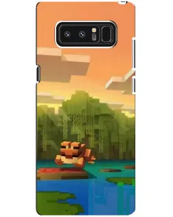Чехол для Samsung Galaxy Note 8 (N950) с картинкой «Майнкрафт закат солнца»