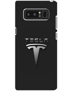 Чехол для Samsung Galaxy Note 8 (N950) с картинкой «Стальной логотип Tesla»