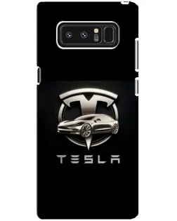 Чехол для Samsung Galaxy Note 8 (N950) с картинкой «Tesla — серебристое авто»
