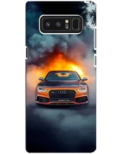 Чехол для Samsung Galaxy Note 8 (N950) с картинкой «Audi в огненном дыму»