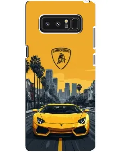 Чехол для Samsung Galaxy Note 8 (N950) с картинкой «Желтый Lamborghini город»