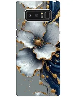 Чехол для Samsung Galaxy Note 8 (N950) с картинкой «Белый цветок и золотой флюид»