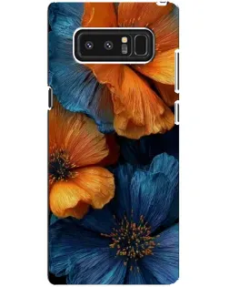 Чехол для Samsung Galaxy Note 8 (N950) с картинкой «Яркая сине-оранжевая флора»