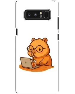 Чехол для Samsung Galaxy Note 8 (N950) с картинкой «Капибара с ноутбуком»