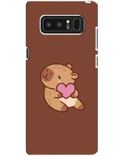 Чехол для Samsung Galaxy Note 8 (N950) с картинкой «Капибара с сердцем»