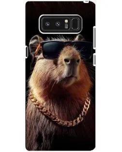 Чехол для Samsung Galaxy Note 8 (N950) с картинкой «Капибара золотая цепь»