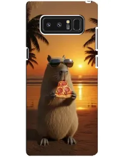 Чехол для Samsung Galaxy Note 8 (N950) с картинкой «Капибара с пиццей»