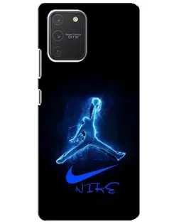 Чехол для Samsung Galaxy S10 Lite с картинкой «Jordan Neon Blue» Чехол для Samsung Galaxy S10 Lite с картинкой «Jordan Neon Blue»