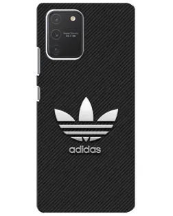 Чехол для Samsung Galaxy S10 Lite с картинкой «Adidas Карбоновая текстура»
