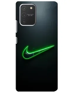 Чехол для Samsung Galaxy S10 Lite с картинкой «Неоновый контур Nike»
