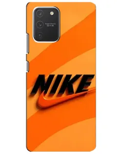 Чехол для Samsung Galaxy S10 Lite с картинкой «Оранжевый драйв Nike» Чехол для Samsung Galaxy S10 Lite с картинкой «Оранжевый драйв Nike»