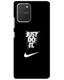 Чехол для Samsung Galaxy S10 Lite с картинкой «Текстовый принт Nike»