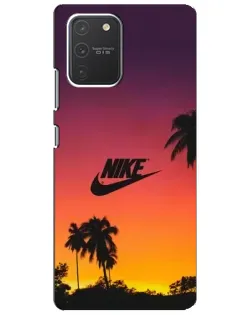 Чехол для Samsung Galaxy S10 Lite с картинкой «Nike на закате солнца»