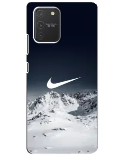 Чехол для Samsung Galaxy S10 Lite с картинкой «Nike — зимние горы»