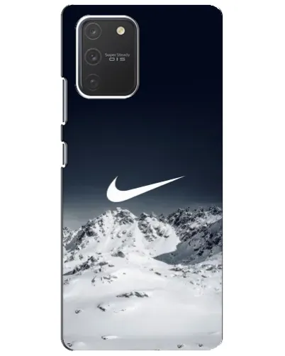 Чехол для Samsung Galaxy S10 Lite с картинкой «Nike — зимние горы» Чехол для Samsung Galaxy S10 Lite с картинкой «Nike — зимние горы»