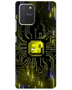Чехол для Samsung Galaxy S10 Lite с картинкой «Nike — золотая искра»