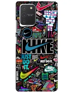 Чехол для Samsung Galaxy S10 Lite с картинкой «Яркий коллаж Nike»