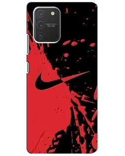 Чехол для Samsung Galaxy S10 Lite с картинкой «Красные брызги Nike»