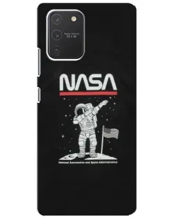 Чехол для Samsung Galaxy S10 Lite с картинкой «NASA — шагаем по Луне»