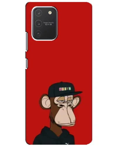 Чехол для Samsung Galaxy S10 Lite с картинкой «Bored Ape — красный фон»