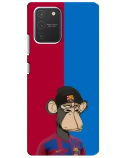 Чехол для Samsung Galaxy S10 Lite с картинкой «Bored Ape — фанат Барсы»