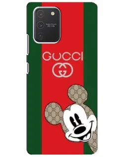 Чехол для Samsung Galaxy S10 Lite с картинкой «Gucci — полосы и Микки» Чехол для Samsung Galaxy S10 Lite с картинкой «Gucci — полосы и Микки»
