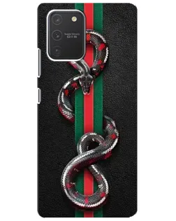 Чехол для Samsung Galaxy S10 Lite с картинкой «Gucci — змея на полосе» Чехол для Samsung Galaxy S10 Lite с картинкой «Gucci — змея на полосе»