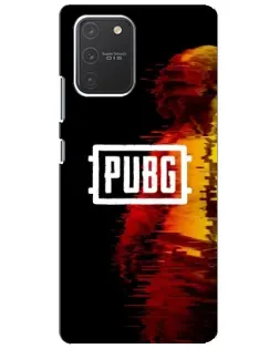 Чехол для Samsung Galaxy S10 Lite с картинкой «Яркий логотип PUBG»