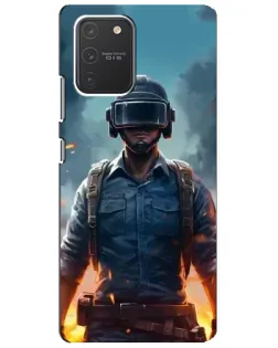 Чехол для Samsung Galaxy S10 Lite с картинкой «PUBG — реалистичный герой»